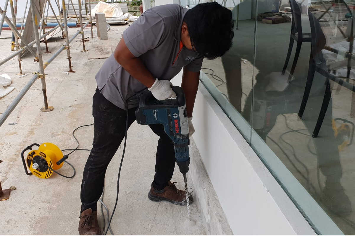 Drilling for Post Construction Termite Treatment